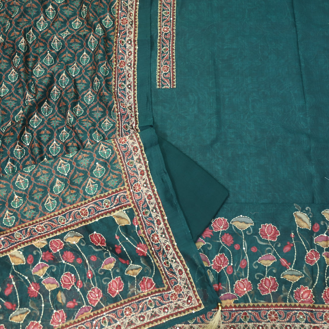 Kohinoor Sacramento Green Digital Pichwai Print Chanderi Suit Set
