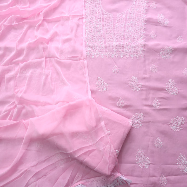 Fakira Light Pink Authentic Chikankari Cotton Suit Set D2