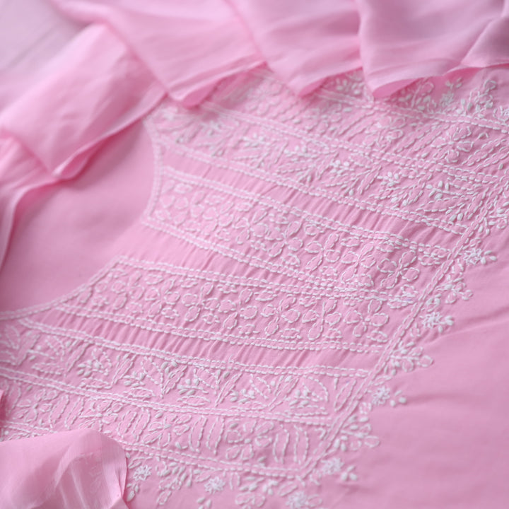 Fakira Light Pink Authentic Chikankari Cotton Suit Set D2