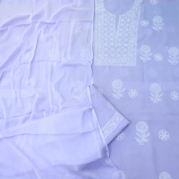 Fakira Lavender Purple Authentic Chikankari Cotton Suit Set D1