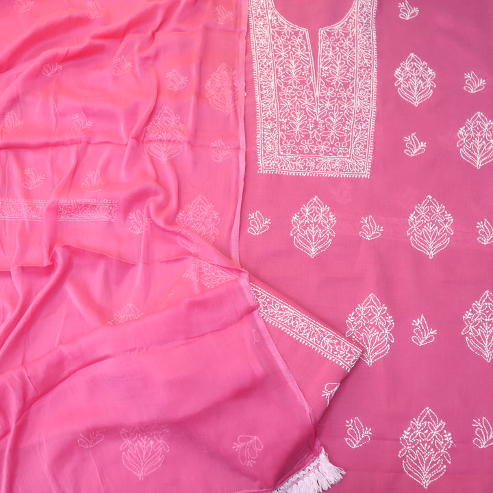 Fakira Magenta Pink Authentic Chikankari Cotton Suit Set D1