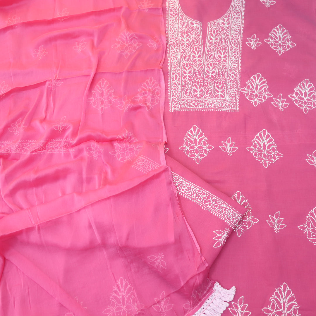 Fakira Magenta Pink Authentic Chikankari Cotton Suit Set D2