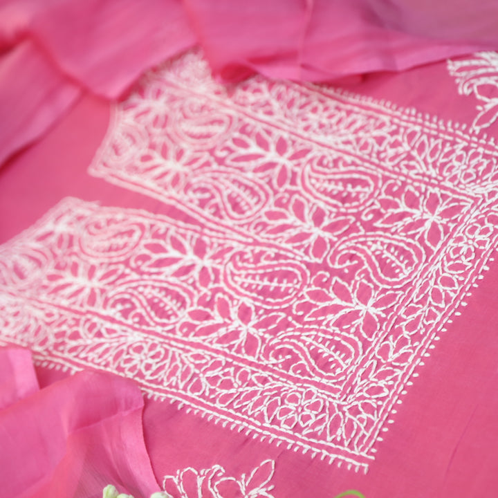 Fakira Magenta Pink Authentic Chikankari Cotton Suit Set D2