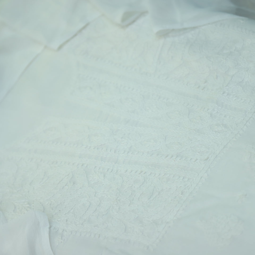 Fakira Shell White Authentic Chikankari Cotton Suit Set D2