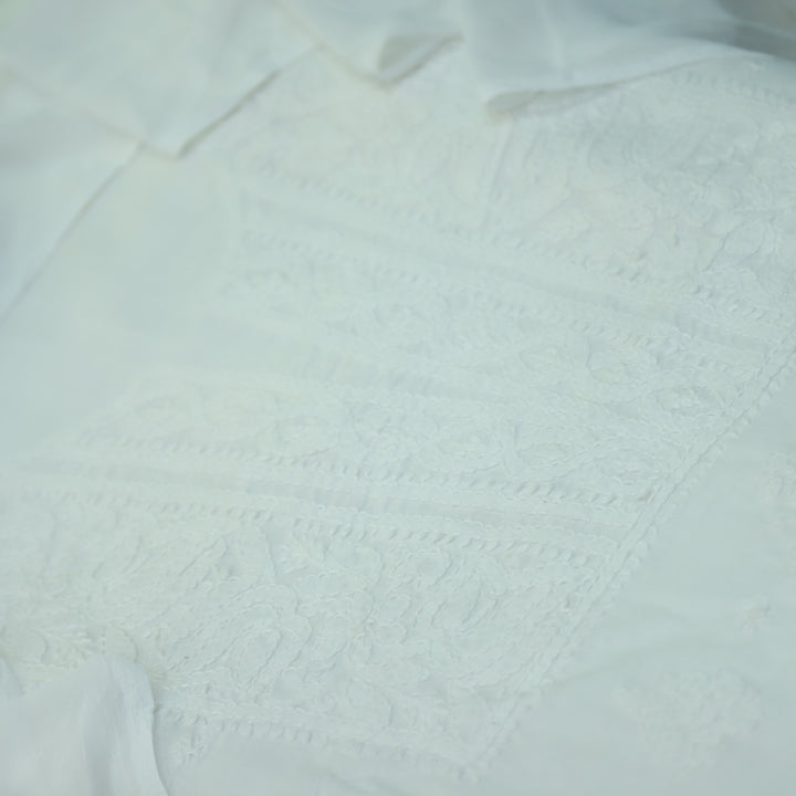 Fakira Shell White Authentic Chikankari Cotton Suit Set D2