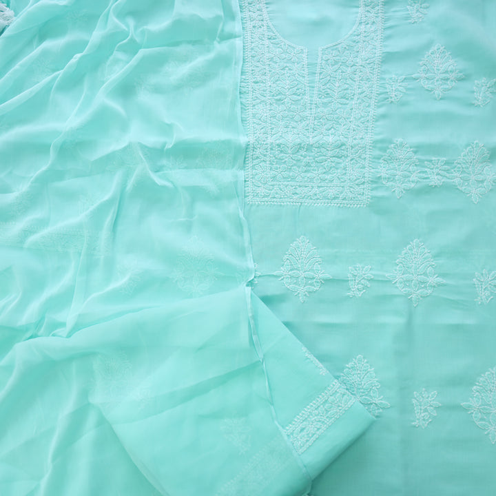 Fakira Sea Green Authentic Chikankari Cotton Suit Set D3