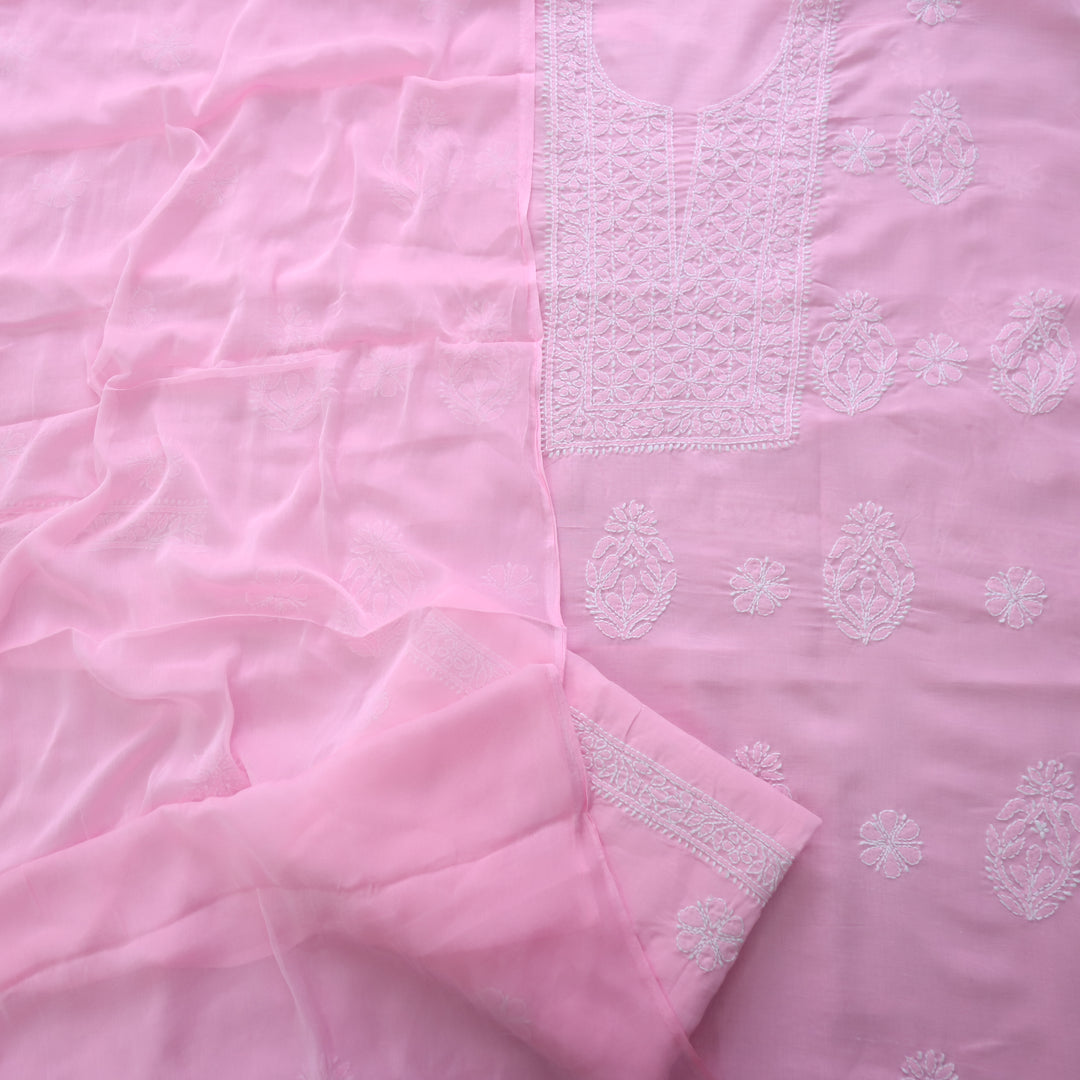 Fakira Light Pink Authentic Chikankari Cotton Suit Set D1