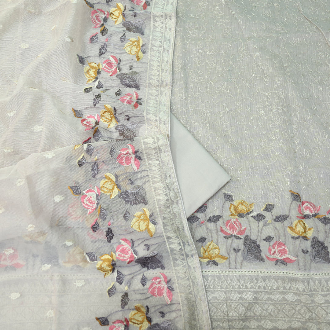 Mahi Mauve Beige All Over Thread Embroidered Kota Doriya suit Set