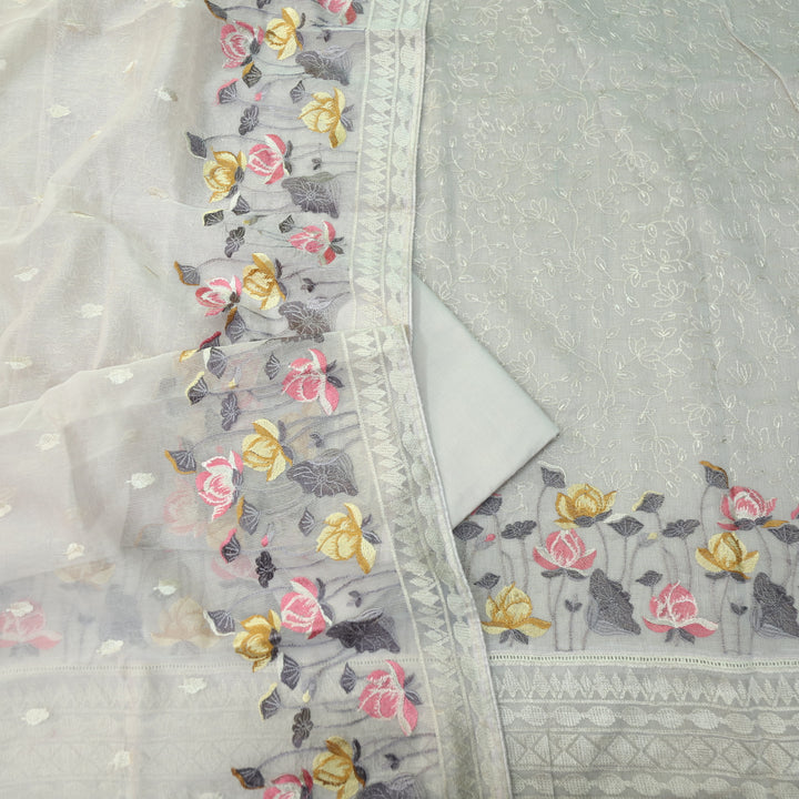 Mahi Mauve Beige All Over Thread Embroidered Kota Doriya suit Set
