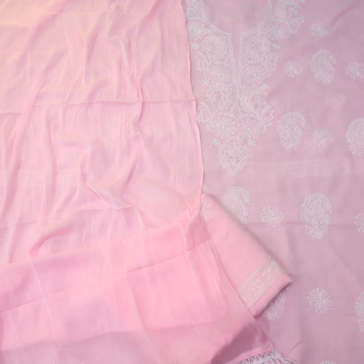 Fakira Light Pink Authentic Chikankari Cotton Suit Set-D5