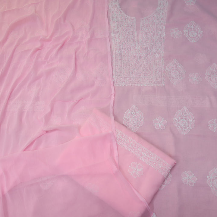 Fakira Light Pink Authentic Chikankari Cotton Suit Set D4