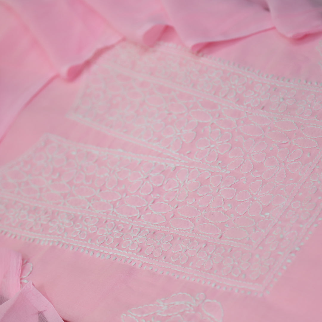 Fakira Light Pink Authentic Chikankari Cotton Suit Set D4