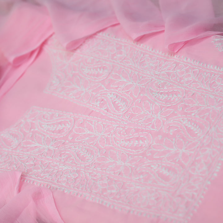 Fakira Light Pink Authentic Chikankari Cotton Suit Set-D3