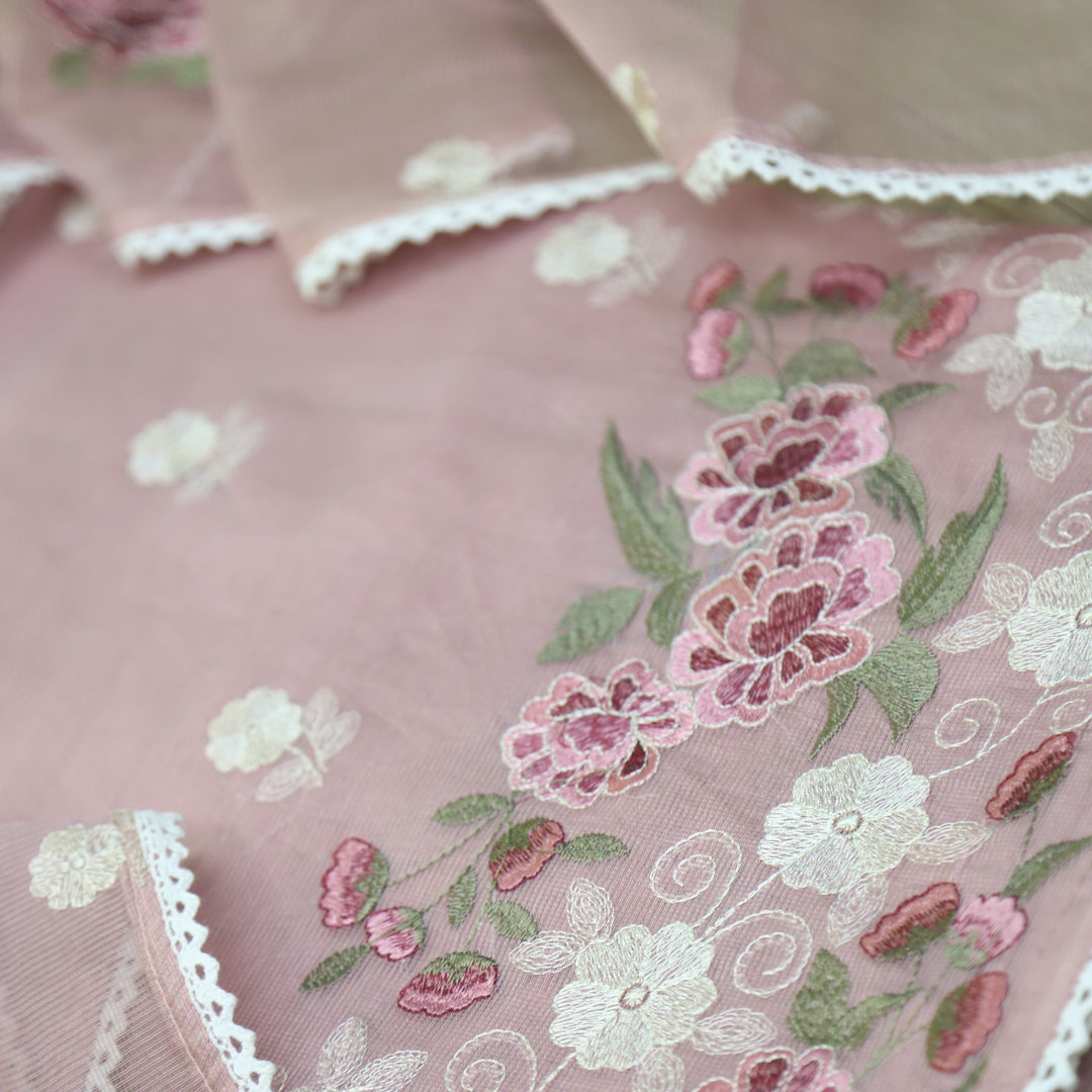 Mahi Mauve Pink All Over Thread Embroidered Kota Doriya suit Set