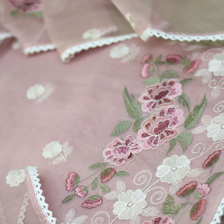 Mahi Mauve Pink All Over Thread Embroidered Kota Doriya suit Set