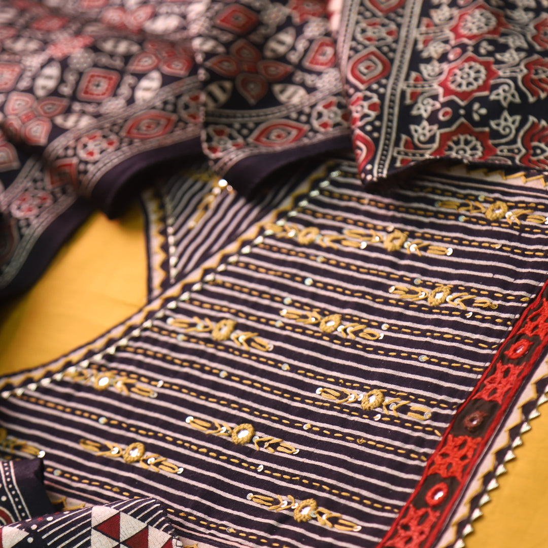 Noor Corn Yellow Glazed Cotton Top and Digital Printed Mashru Dupatta