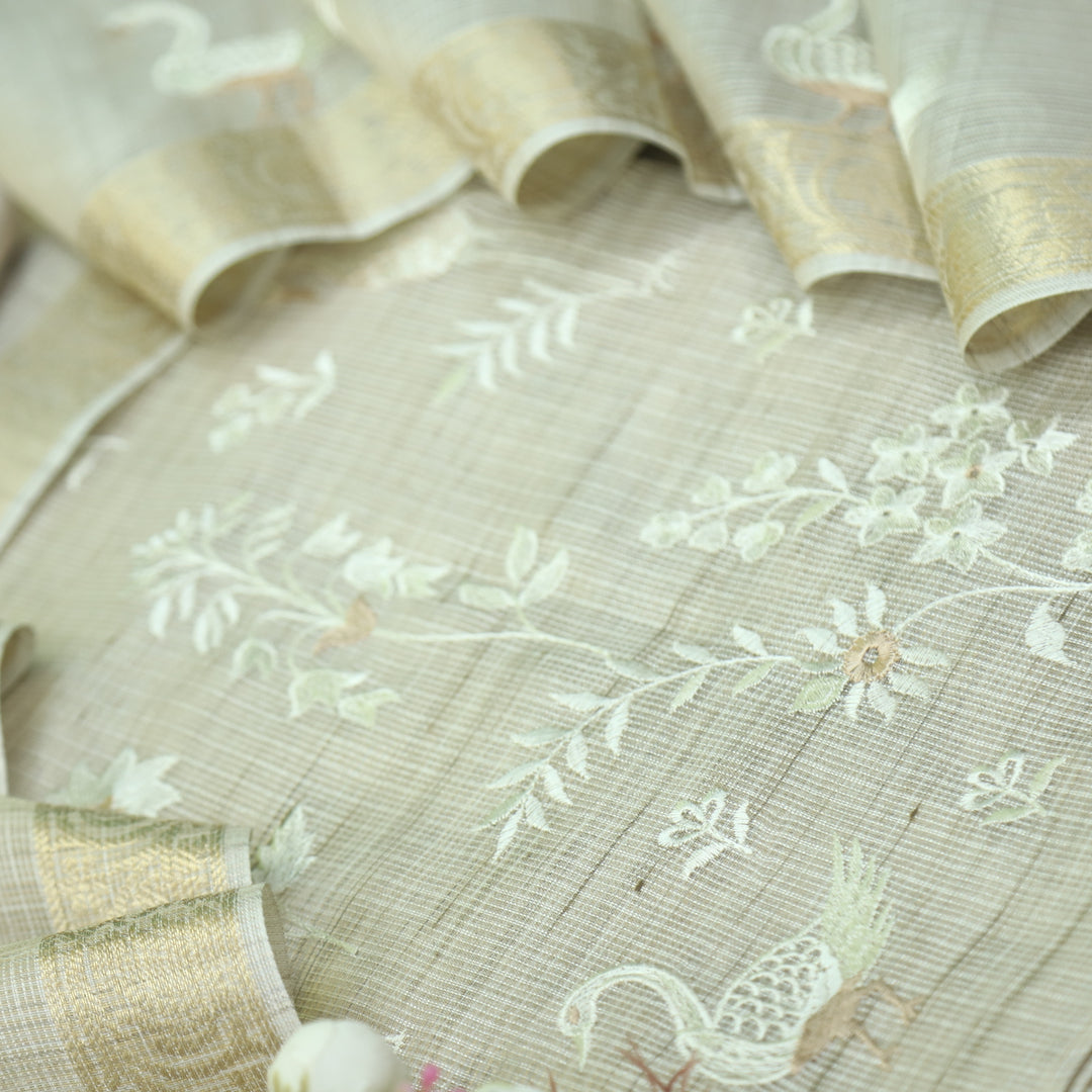 Nigahen Sand Beige  All Over Thread Work Kota Doriya Suit Set