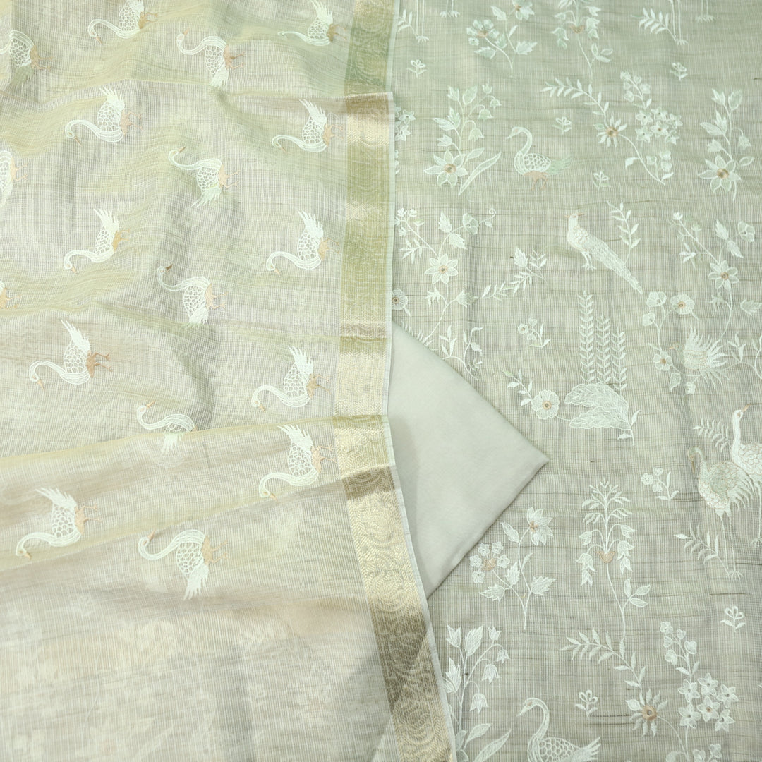 Nigahen Sand Beige  All Over Thread Work Kota Doriya Suit Set