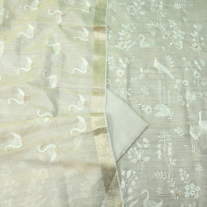 Nigahen Sand Beige  All Over Thread Work Kota Doriya Suit Set