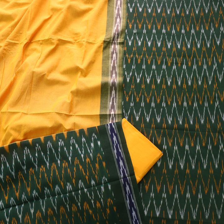 Sanskruti Sacramento Green Ikkat Printed South Cotton Suit Set