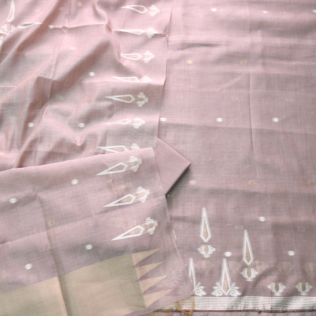 Rubaroo Sand Beige with Zari and Weaved Jamdani Suit Set