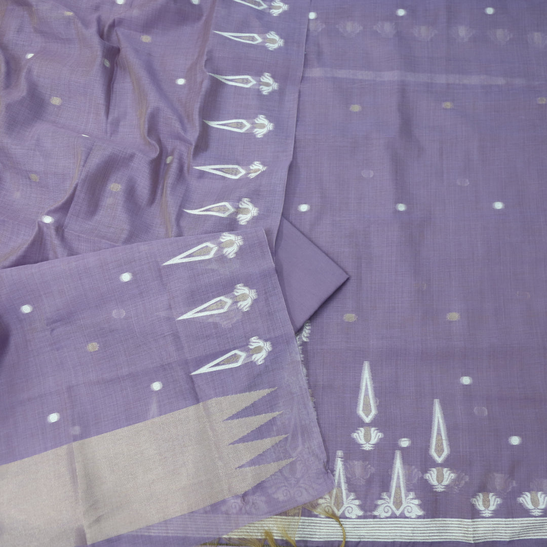 Rubaroo Lavender Purple with Zari and Weaved Jamdani Suit Set