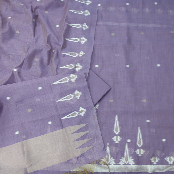 Rubaroo Lavender Purple with Zari and Weaved Jamdani Suit Set