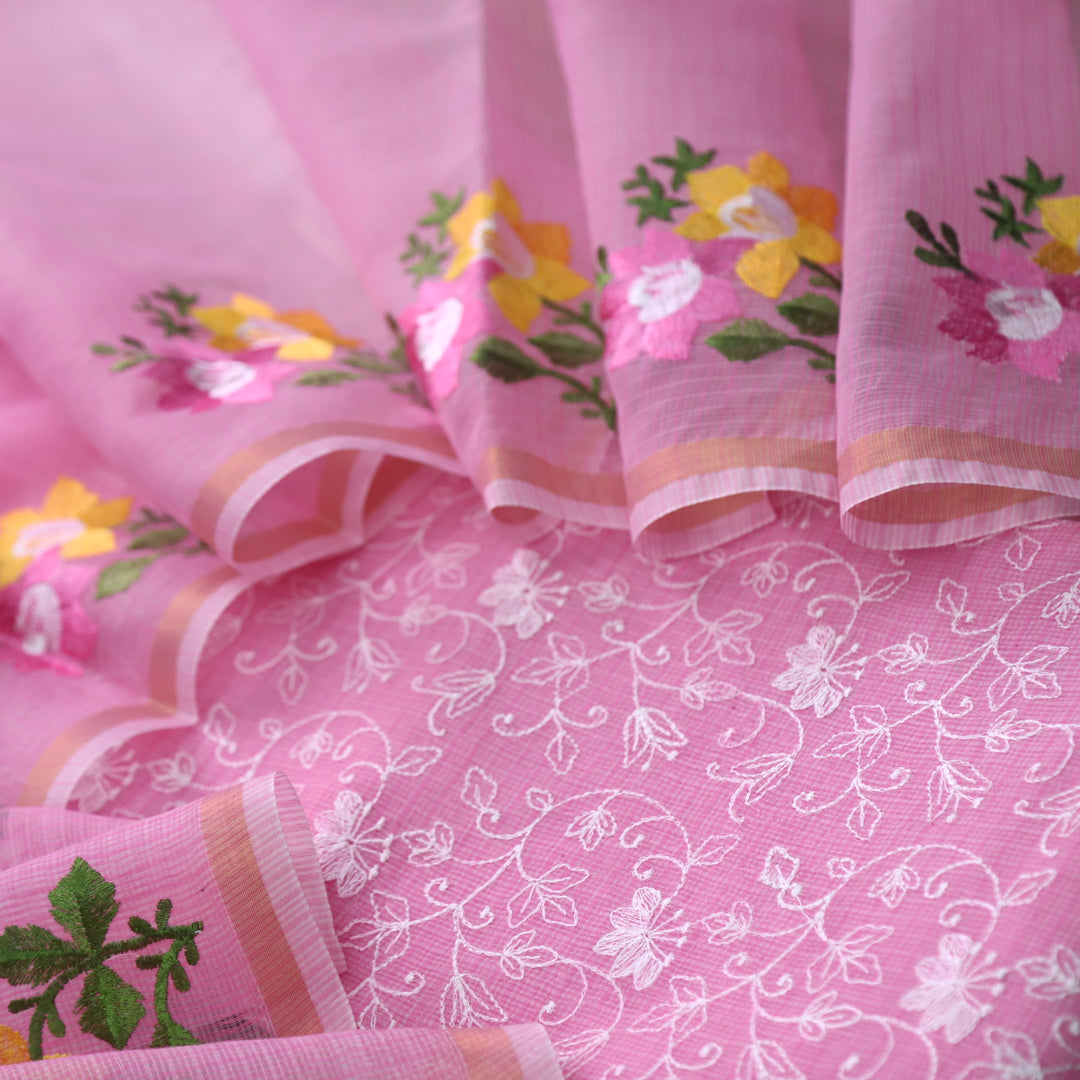 Udarri Barbie Pink All Over Thread Work Kota Doriya Suit Set