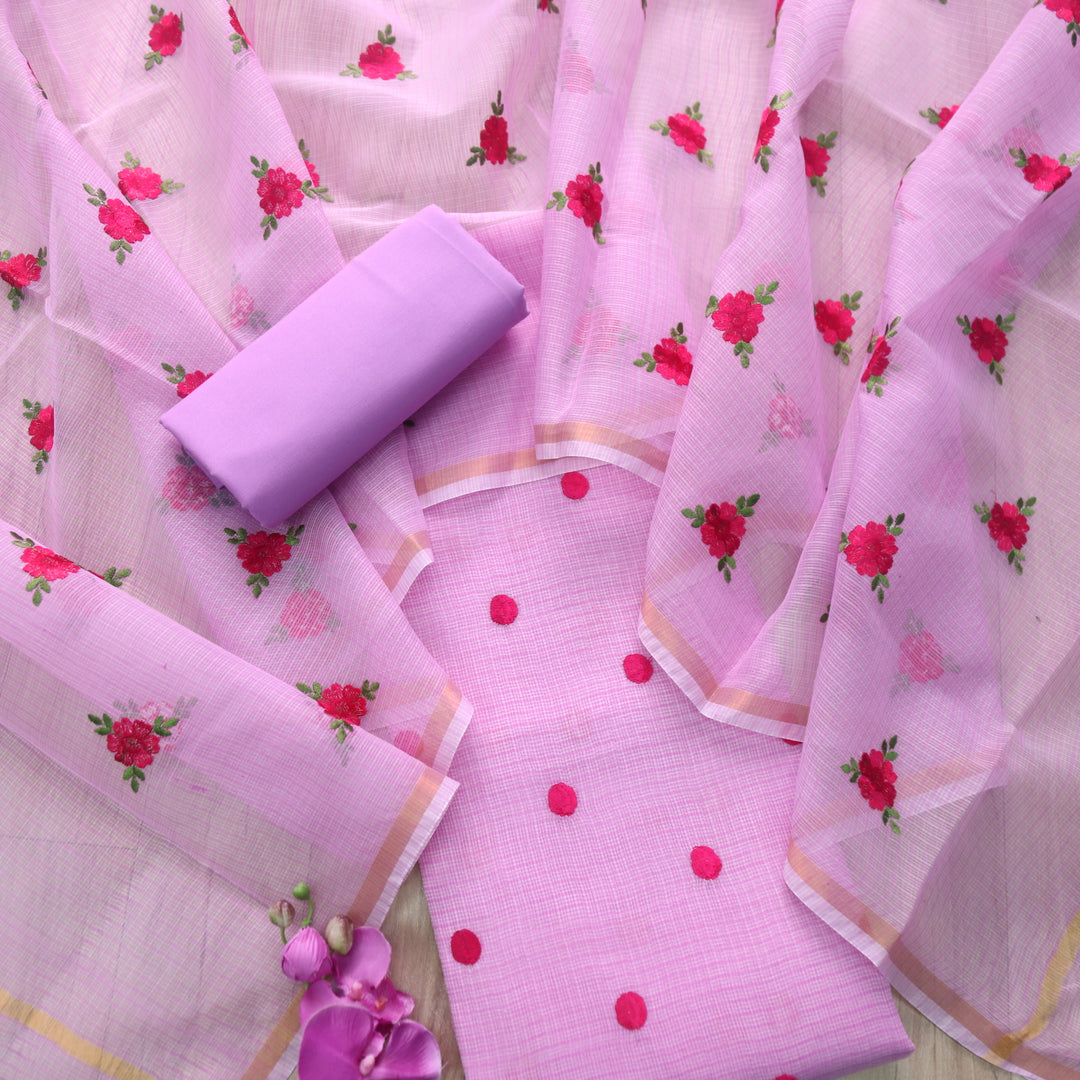 Udarri Orchid Purple All Over Embriodered Buti Work Kota Doriya Suit Set
