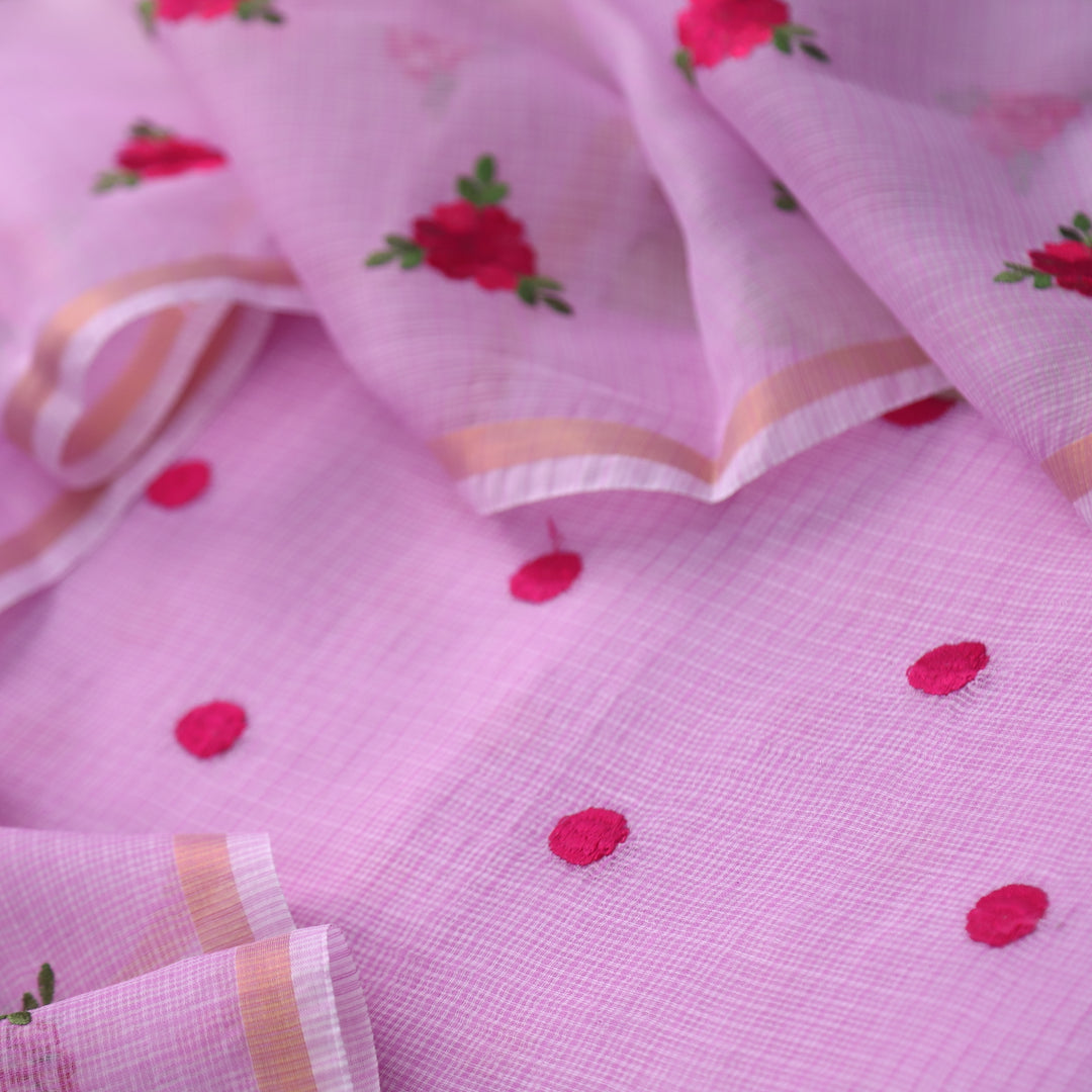 Udarri Orchid Purple All Over Embriodered Buti Work Kota Doriya Suit Set