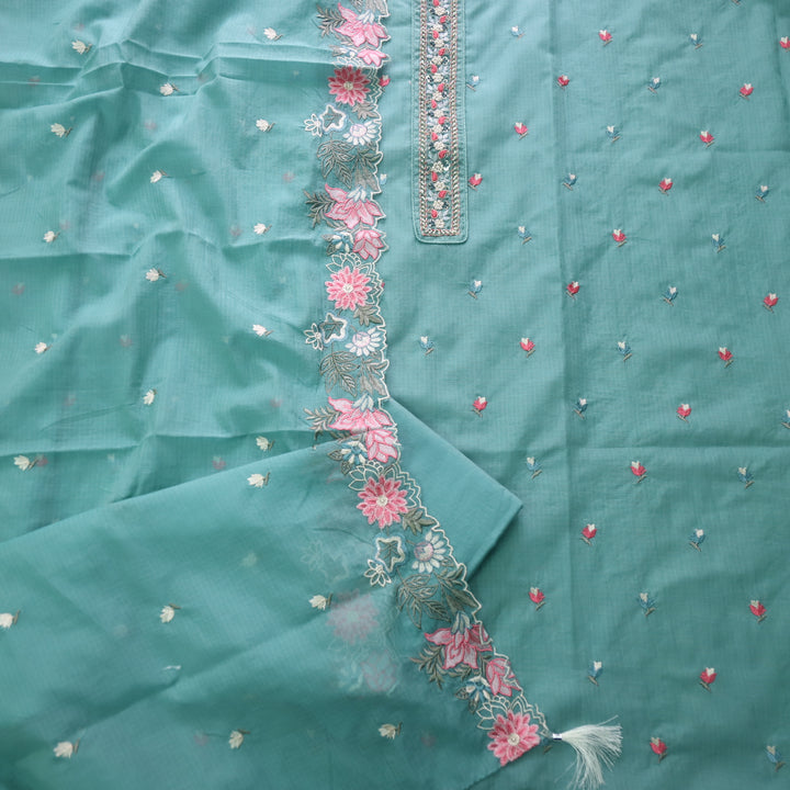 Suhani Blue Turquoise Moti Embellished Work Kota Doriya Suit Set