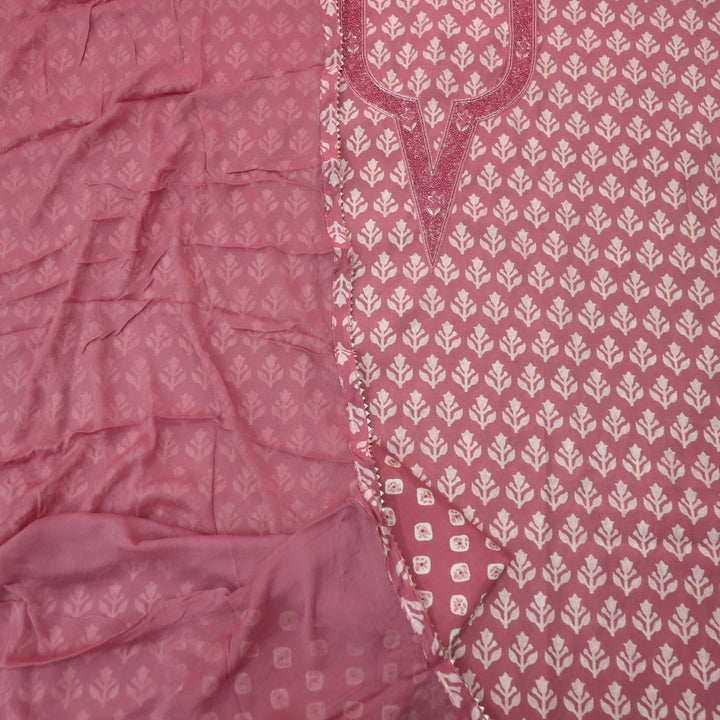 Rahi Helio Mauve kardana Work Round Neck In Printed Modal Suit Set D1