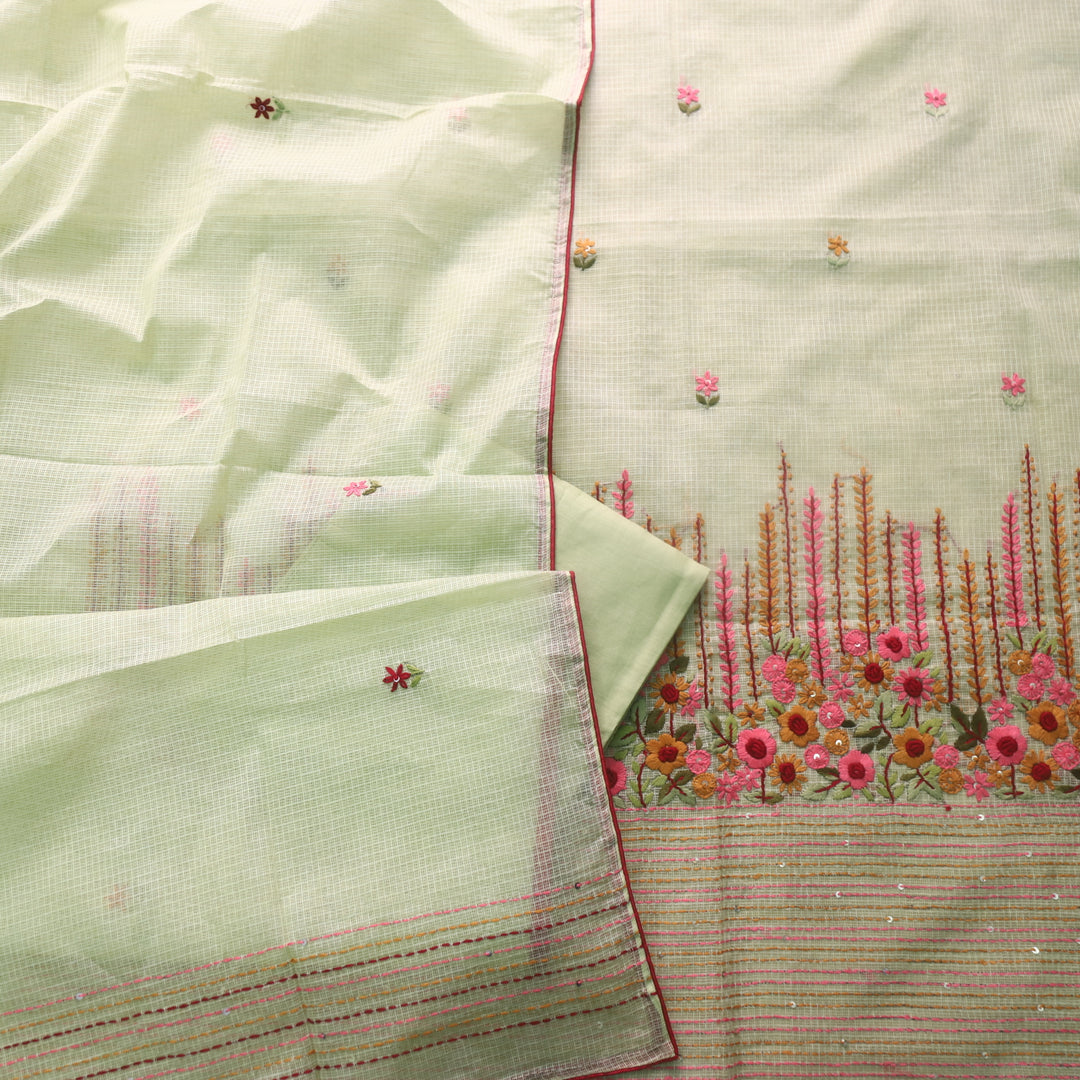 Rasiya Mint Green Thread Embriodered Hem Work Kota Doriya Suit Set