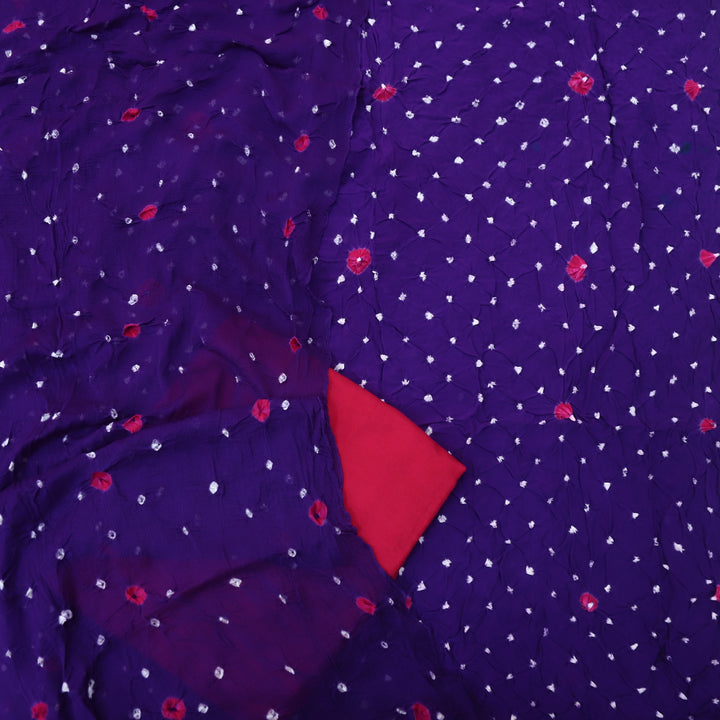 Ruksana Vibrant Purple Authentic Bandhej Work Georgette Suit Set
