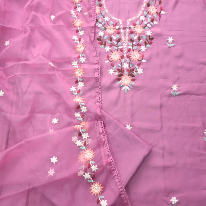 Riwayaat Tulip Purple Thread Embroidered Neck Work Modal Suit Set