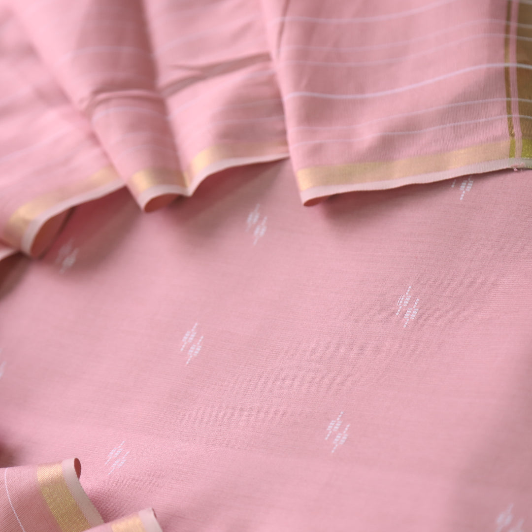 Numaaish Taupe Coral Thread Buti Weaved Cotton Silk Suit Set D2
