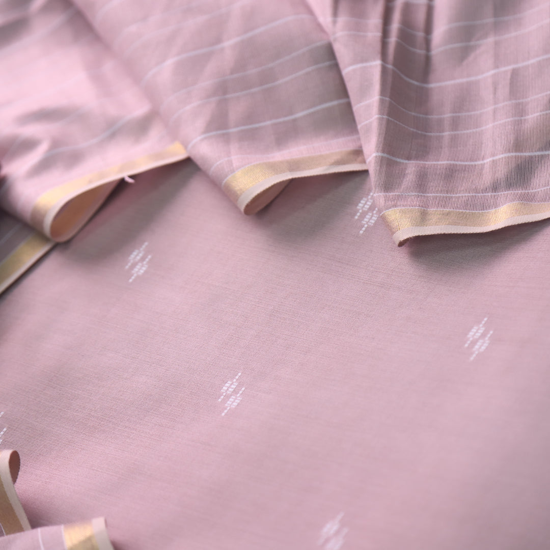 Numaaish Dusty Mauve Thread Buti Weaved Cotton Silk Suit Set D2