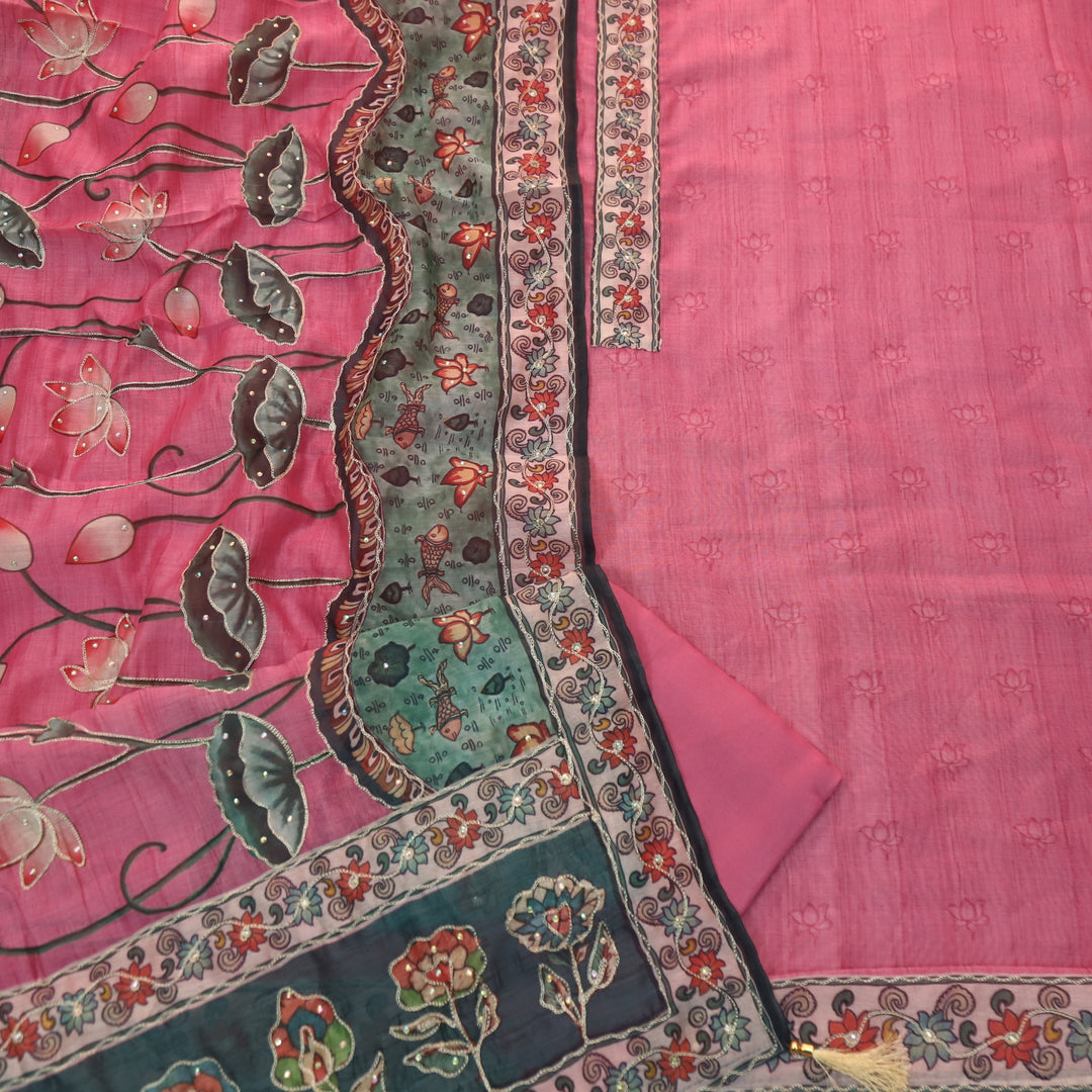 Tejasvi Soft Pink Digital Pichwai Print Zari Work Chanderi Suit Set