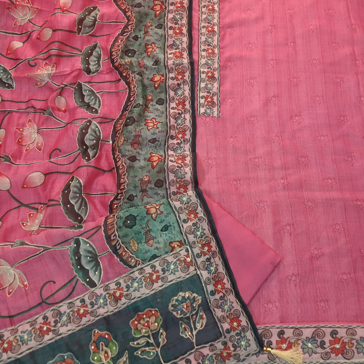 Tejasvi Soft Pink Digital Pichwai Print Zari Work Chanderi Suit Set