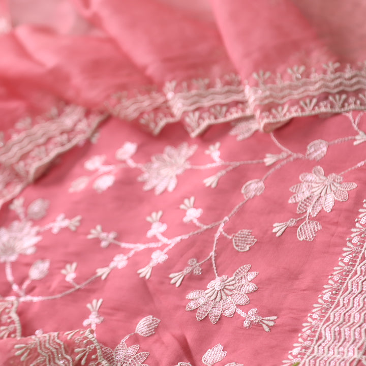 Rabb Baby Peach with All Over Thread with Sequence Work Modal Suit Set