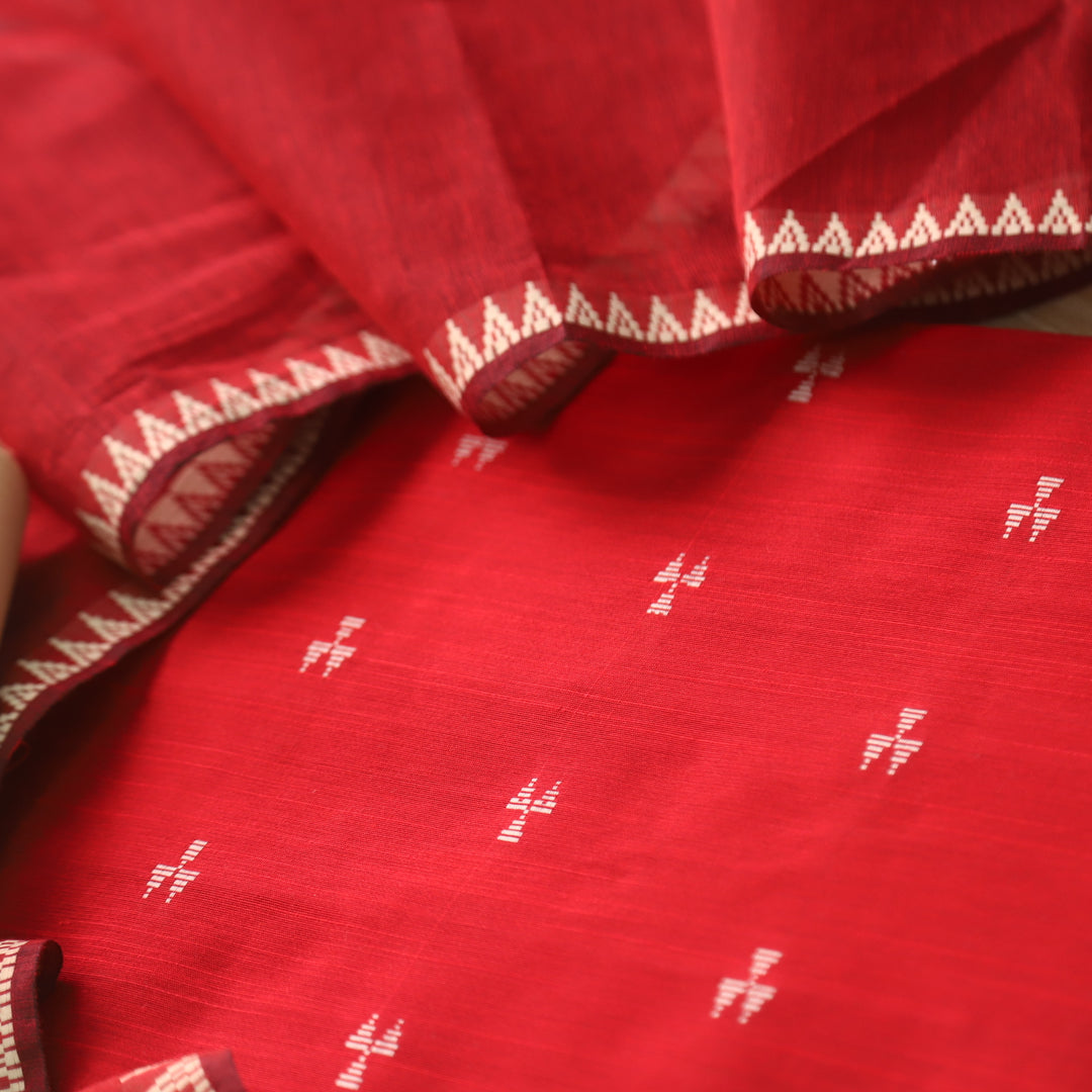Chaahat Bride Red Thread Weaved Work Chanderi Tussar Silk Suit Set