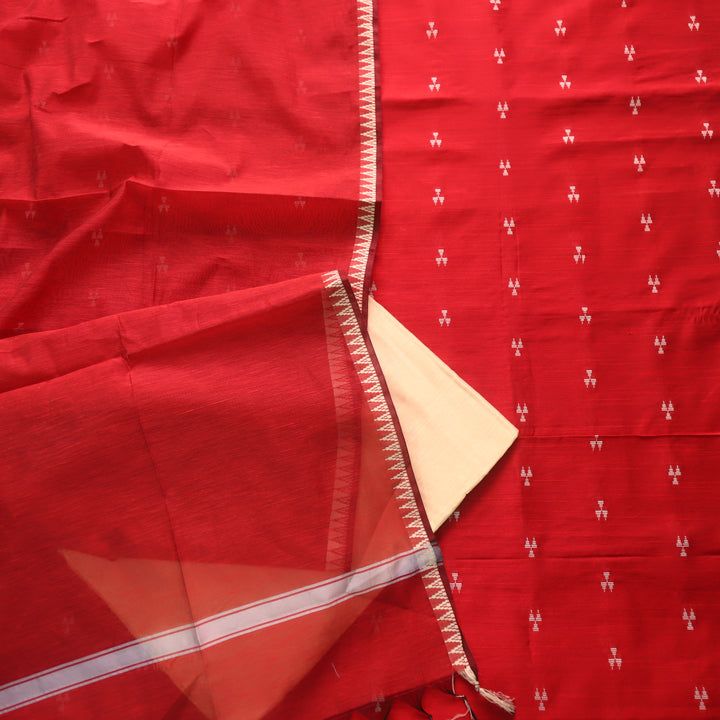 Chaahat Bride Red Thread Weaved Work Chanderi Tussar Silk Suit Set