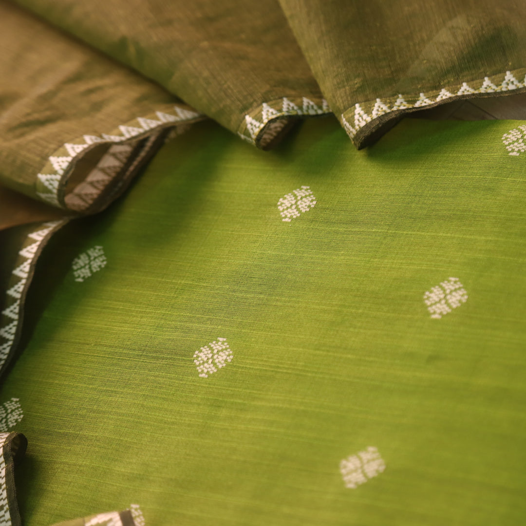 Chaahat Parrot Green Thread Weaved Work Chanderi Tussar Silk Suit Set