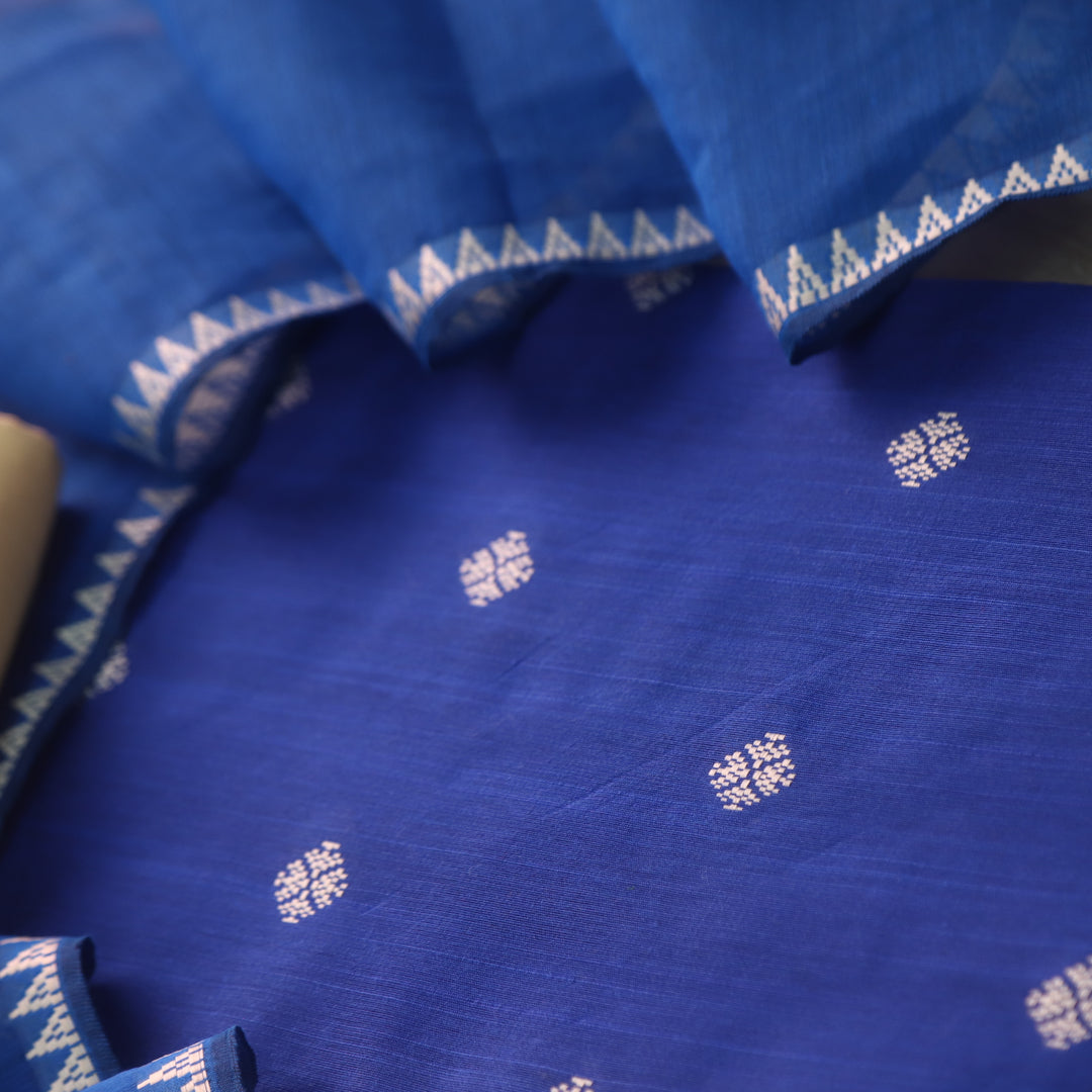 Chaahat Royal Blue Thread Weaved Work Chanderi Tussar Silk Suit Set