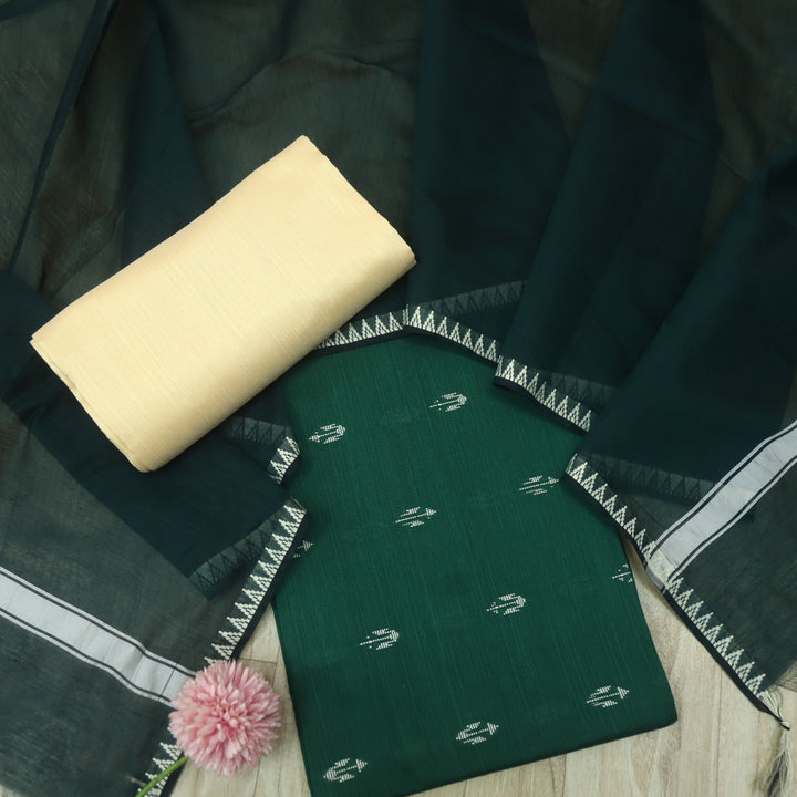 Chaahat Sacramento Green Thread Weaved Work Chanderi Tussar Silk Suit Set