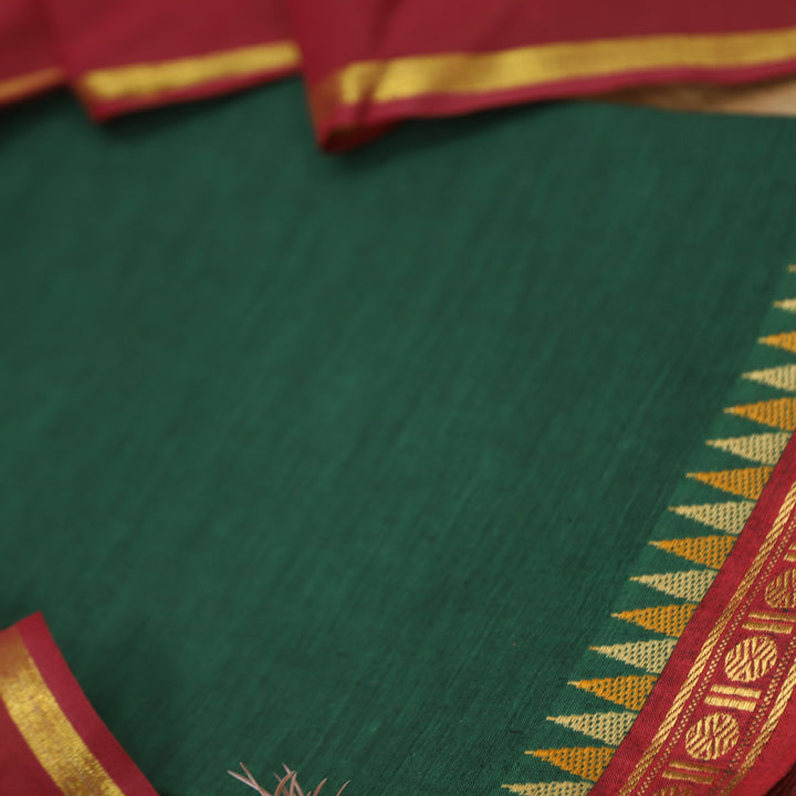 Subhranti Sacramento Green Temple Hem South Cotton Suit Set