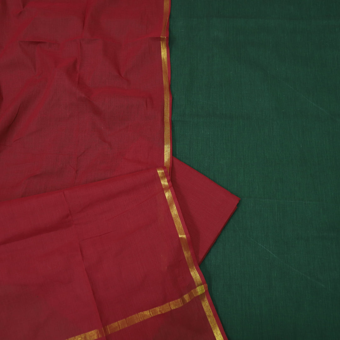 Subhranti Sacramento Green Temple Hem South Cotton Suit Set