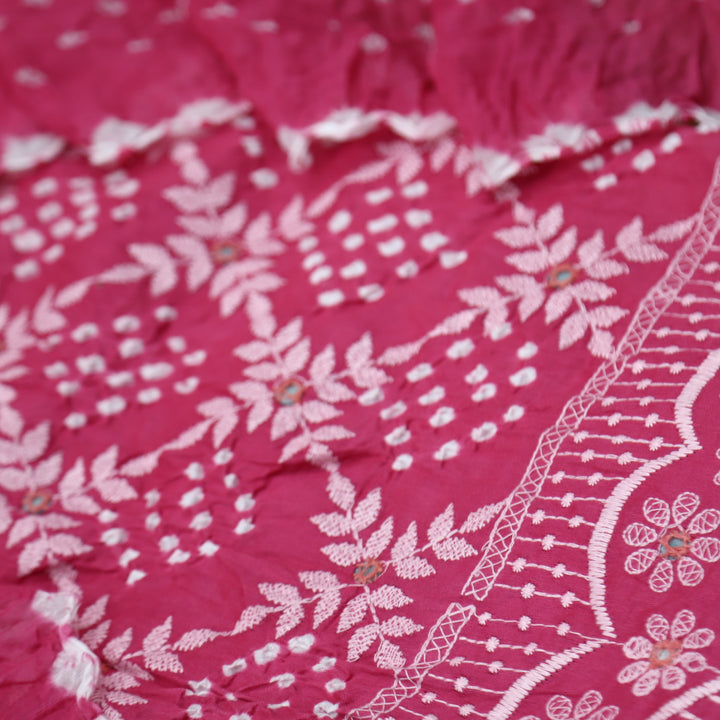 Bandegi Rani Pink All Over Authentic Bandhej Work Cotton Suit Set