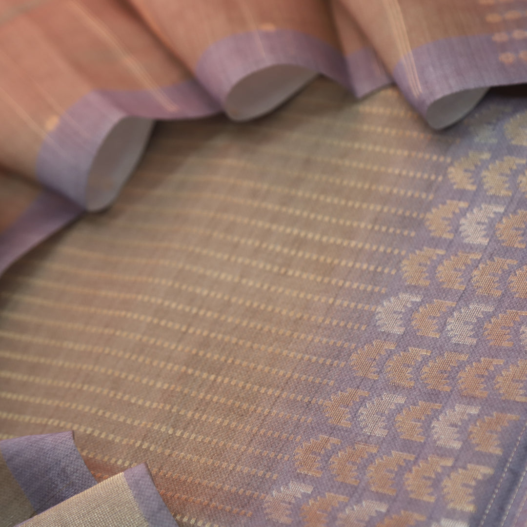 Paaki Peanut Beige All Over Zari Weaved Work Chanderi Suit Set