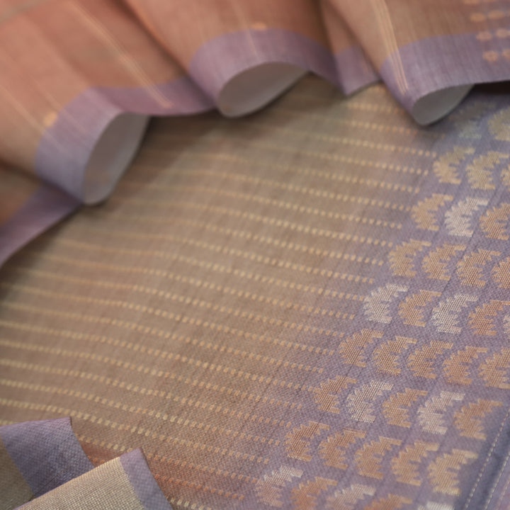 Paaki Peanut Beige All Over Zari Weaved Work Chanderi Suit Set